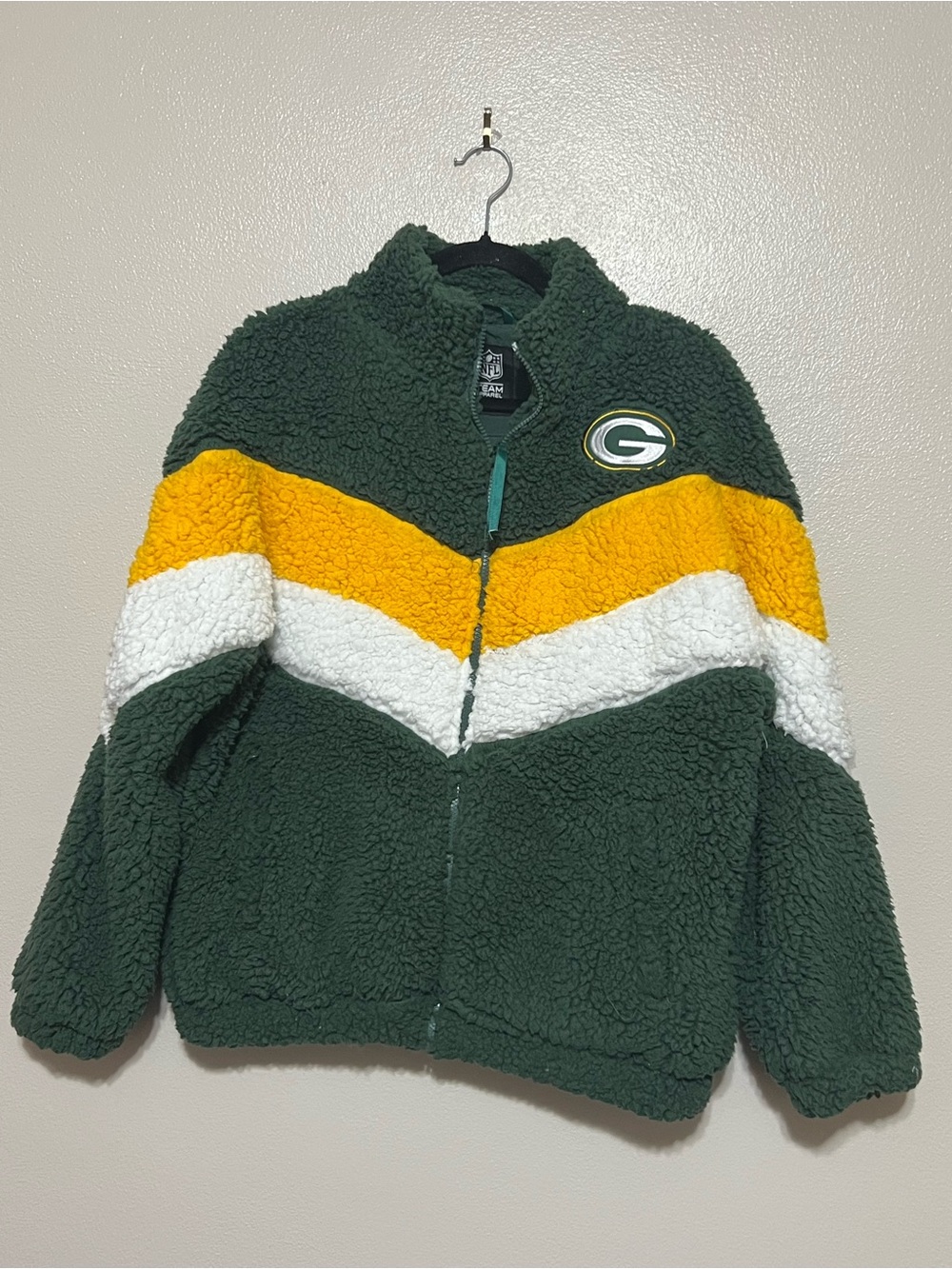 Green Bay Packers Varsity Jacket Team NFL Wool / Vintage Official (Size: L)
